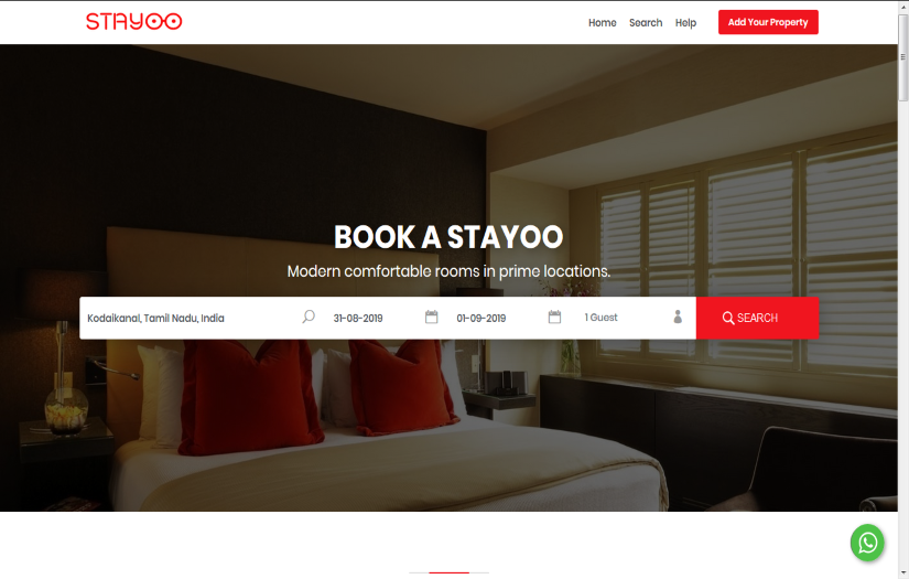 Online rental booking for homes stay at STAYOO.IN screenshot 1